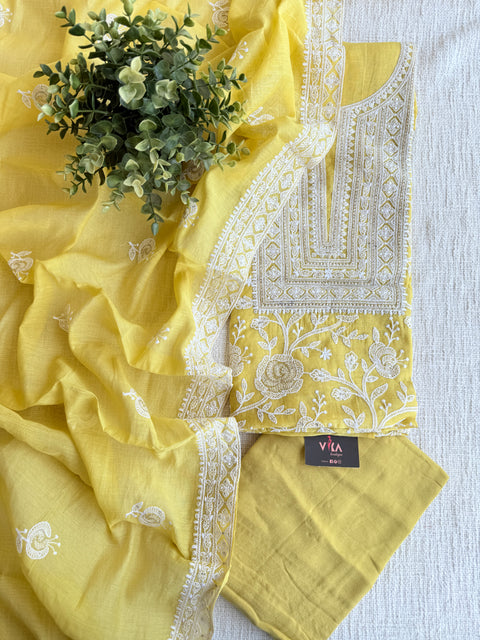 Partywear mul chanderi salwar suit material