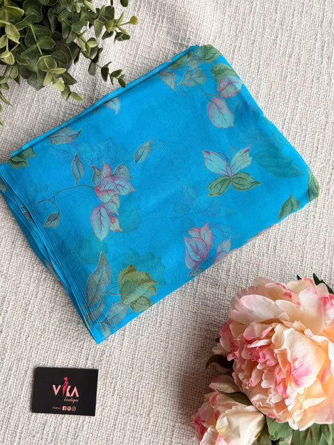 Floral Printed pure chiffon saree