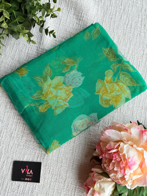 Floral Printed pure chiffon saree