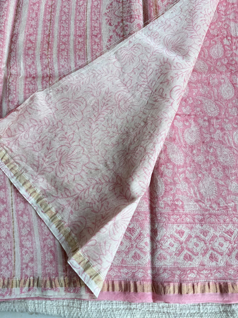 Bagru printed chanderi saree