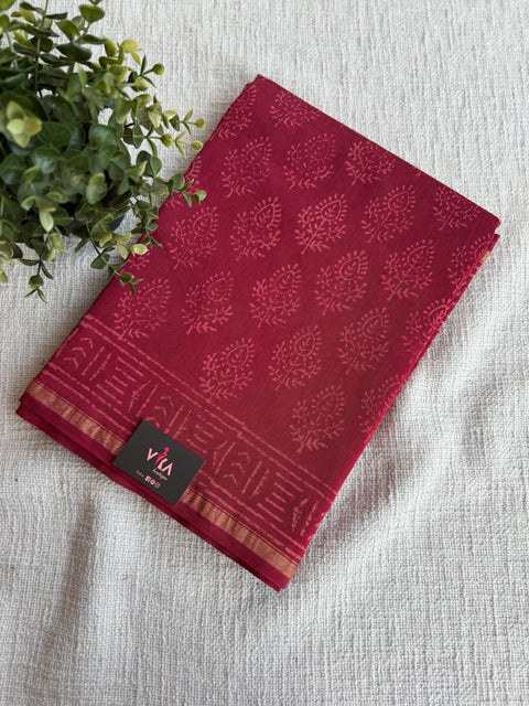 Bagru printed chanderi saree