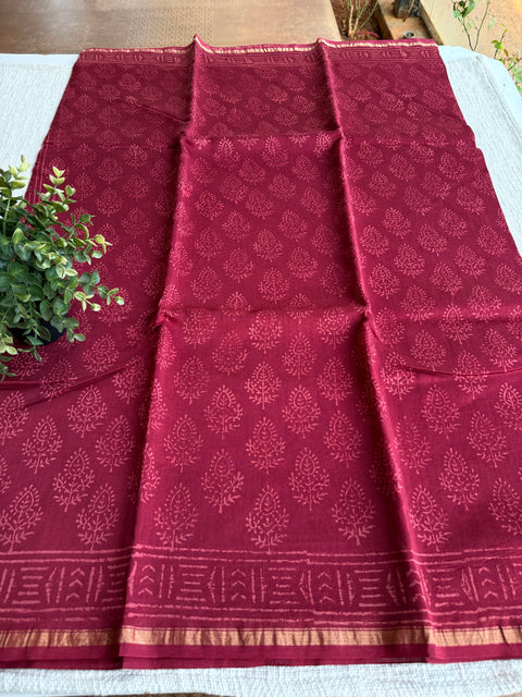 Bagru printed chanderi saree