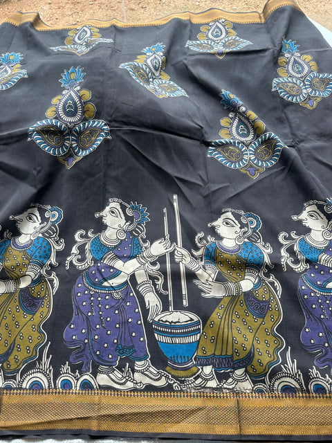 Stained Kalamkari chennuri silk Saree