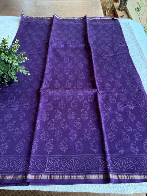 Bagru printed chanderi saree