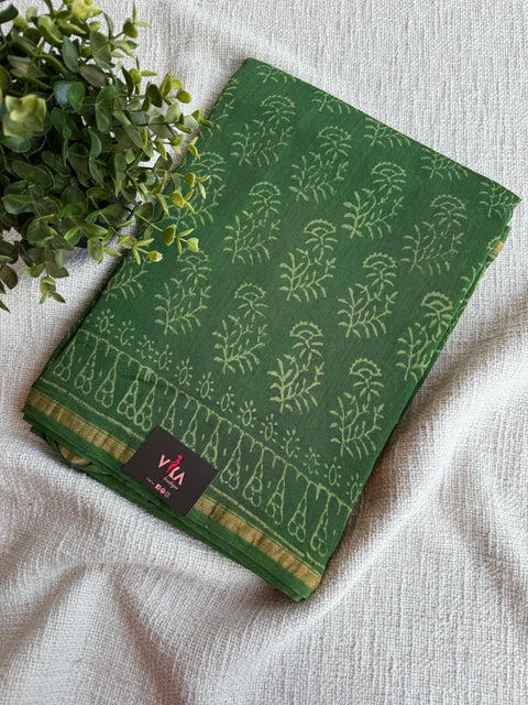 Bagru printed chanderi saree