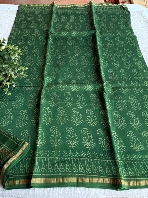 Bagru printed chanderi saree