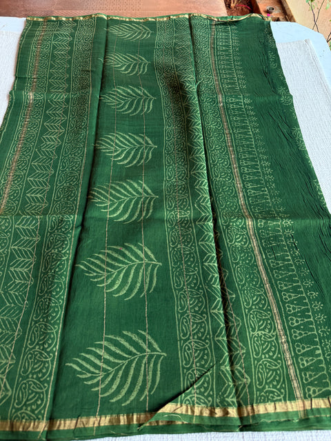 Bagru printed chanderi saree