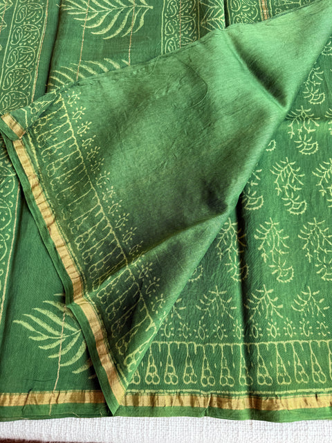 Bagru printed chanderi saree