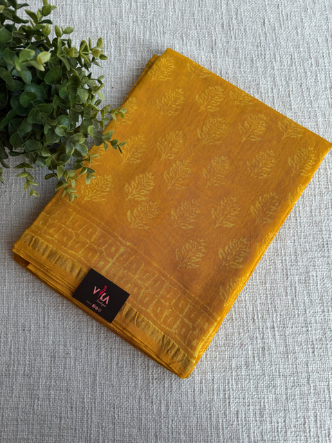 Bagru printed chanderi saree
