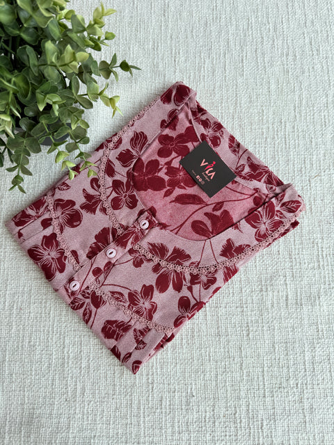 L and XL size printed Alpine nighty