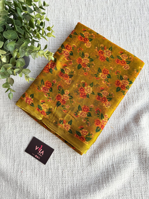 Floral Printed semi chiffon saree