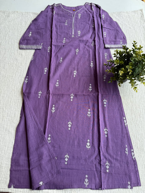 Purple pure cotton Ready suit set