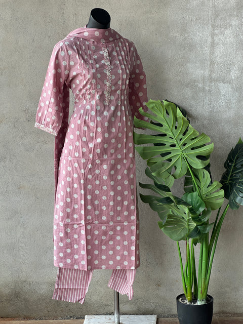 Printed cotton kurti pant set