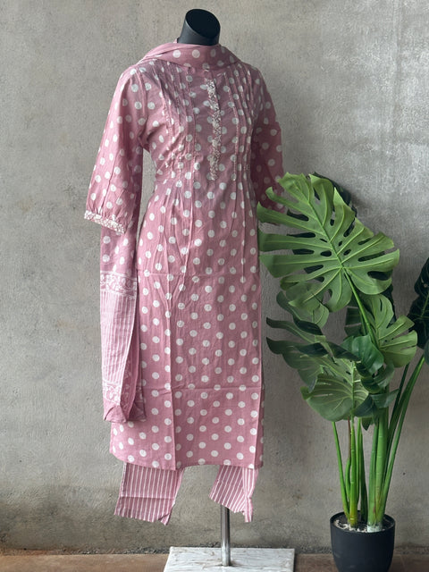 Printed cotton kurti pant set