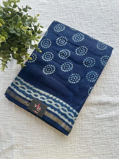 Bagru printed chanderi saree