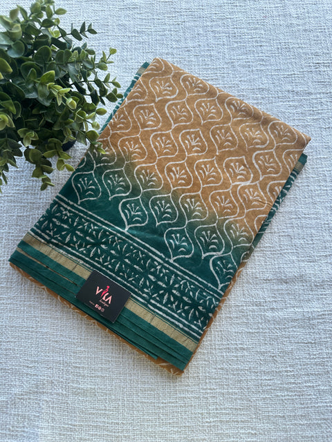 Bagru printed chanderi saree