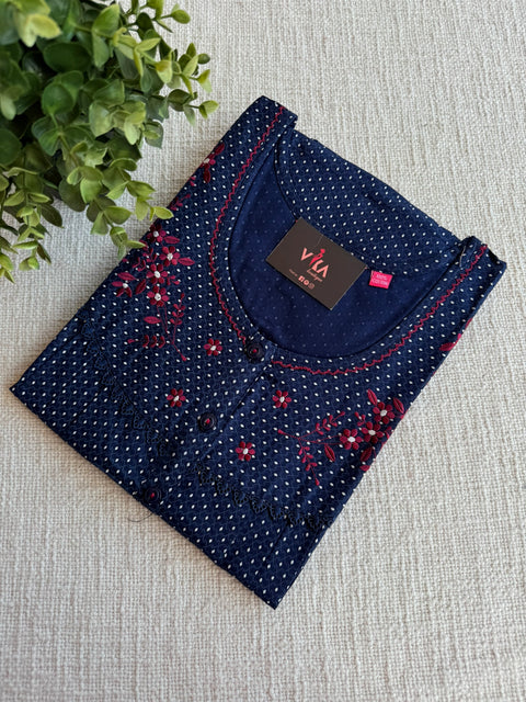 L and XL Printed poly cotton nighty