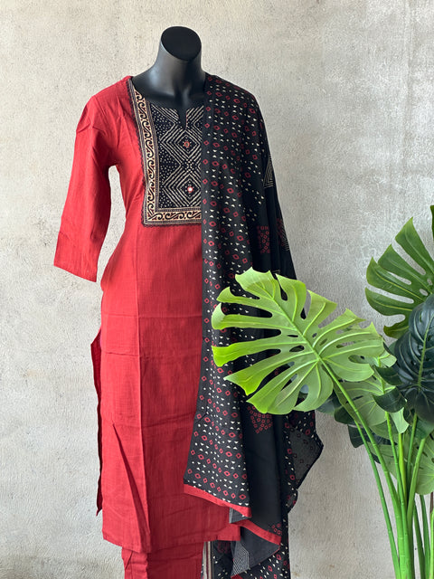 Printed cotton salwar ready set