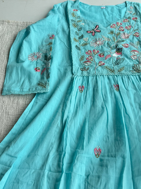 Yoke emb pure cotton Ready suit set