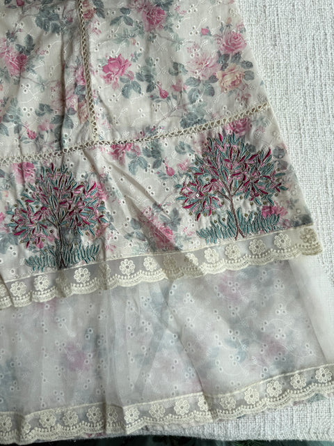 Lace neck hakoba Ready suit set