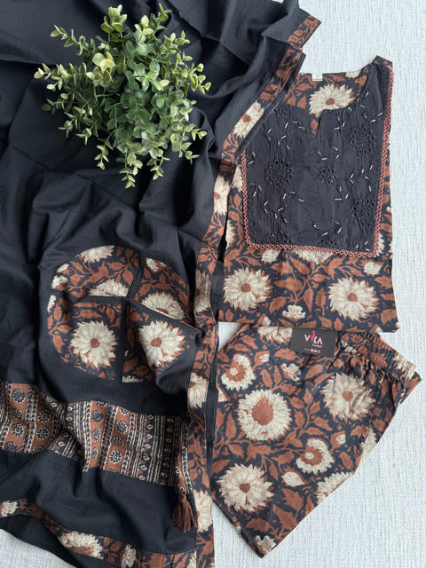 Kalamkari printed cotton suit set