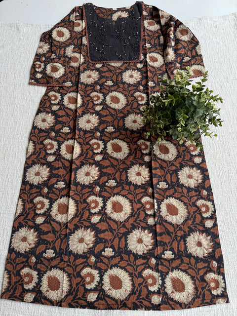 Kalamkari printed cotton suit set