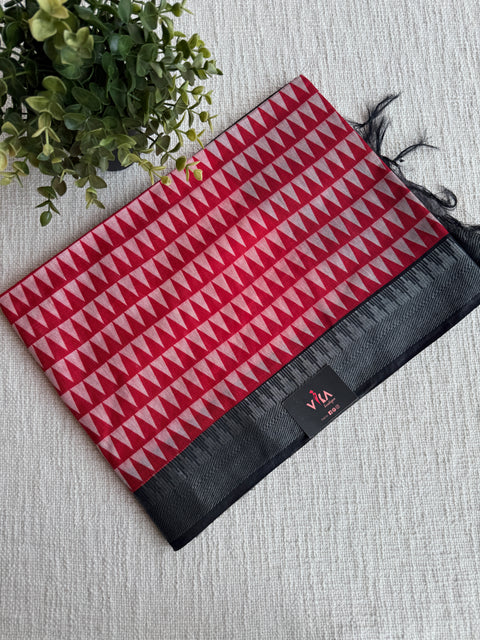 Ajrakh Printed art silk saree