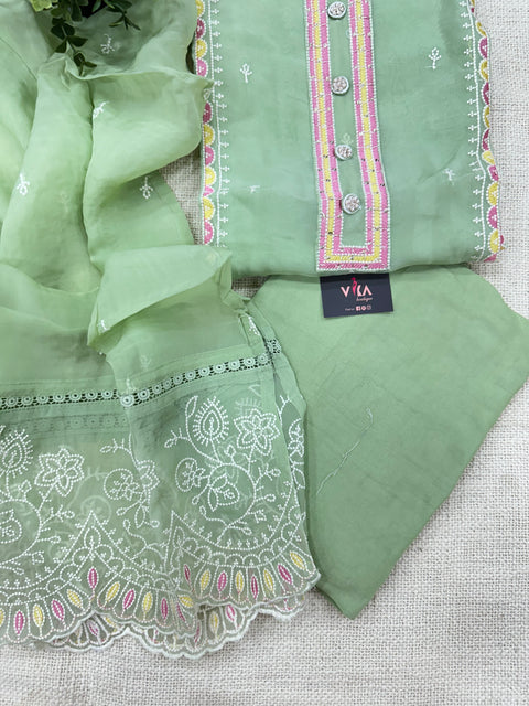 Embroidery organza salwar material