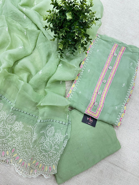 Embroidery organza salwar material