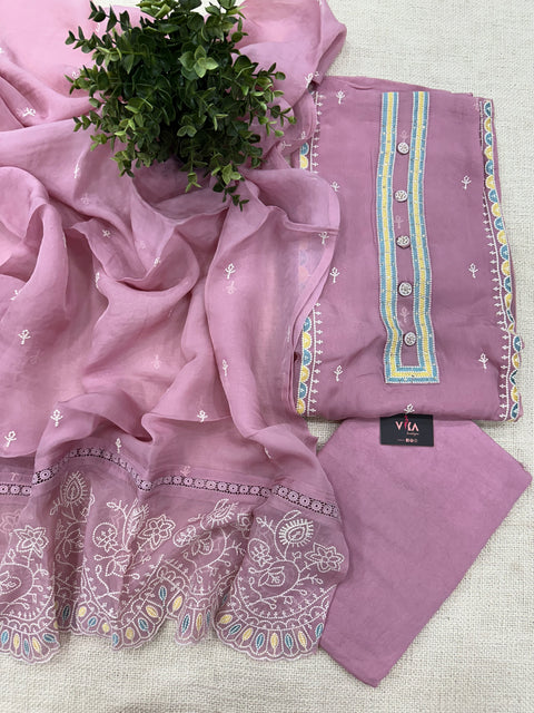 Embroidery organza salwar material