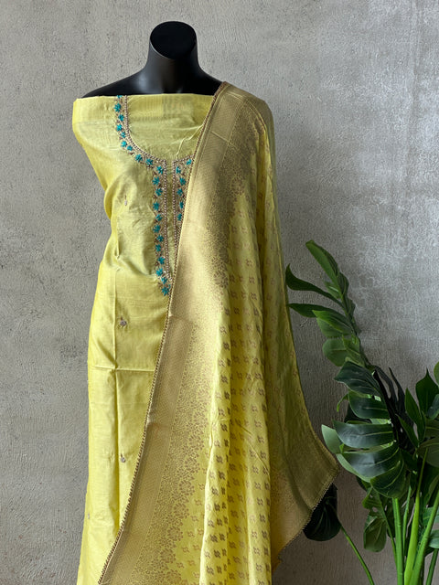 Partywear chanderi silk salwar material