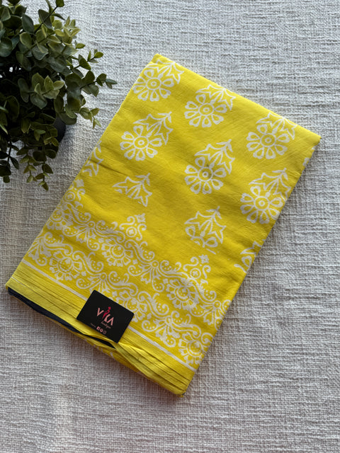 Bagru Printed mul cotton saree