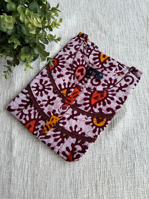 M size Batik printed cotton nighty