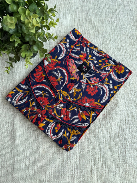 M size printed cambric cotton nighty