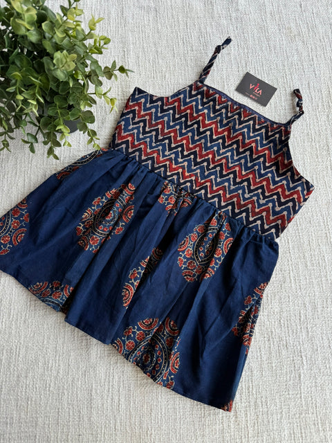 Ajrakh Printed pure cotton Frock