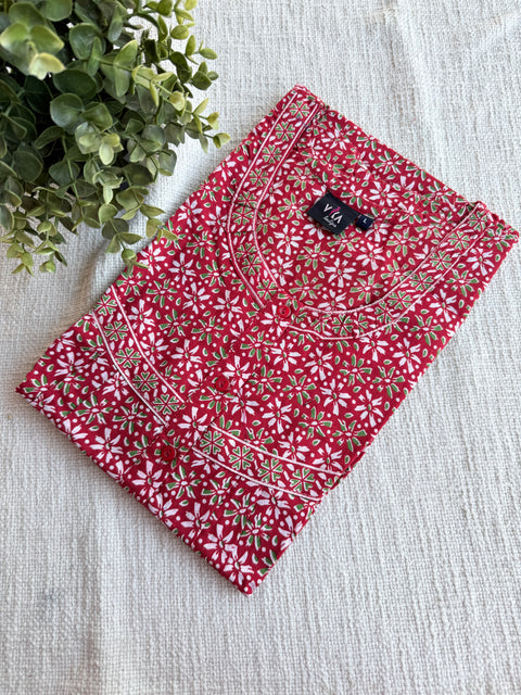 L size printed cotton nighty