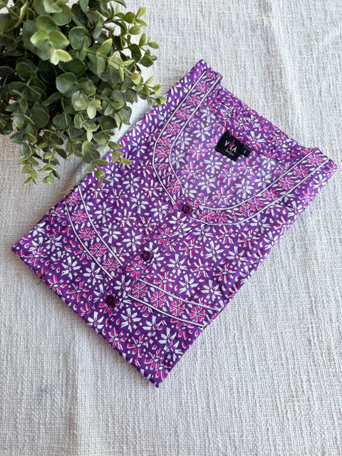 L size printed cotton nighty