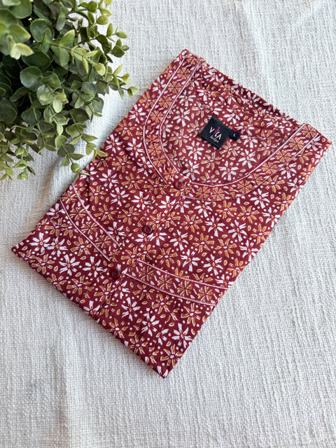 L size printed cotton nighty