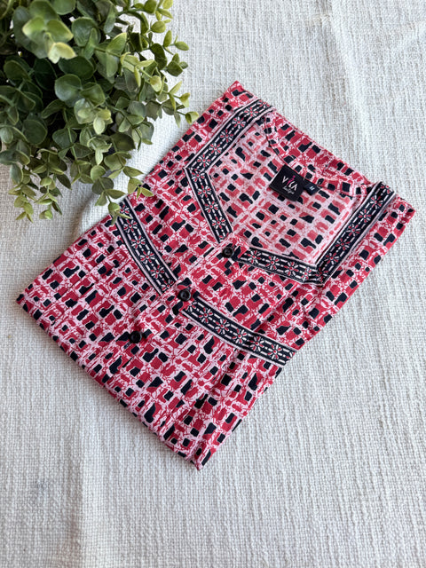 M size printed cotton nighty