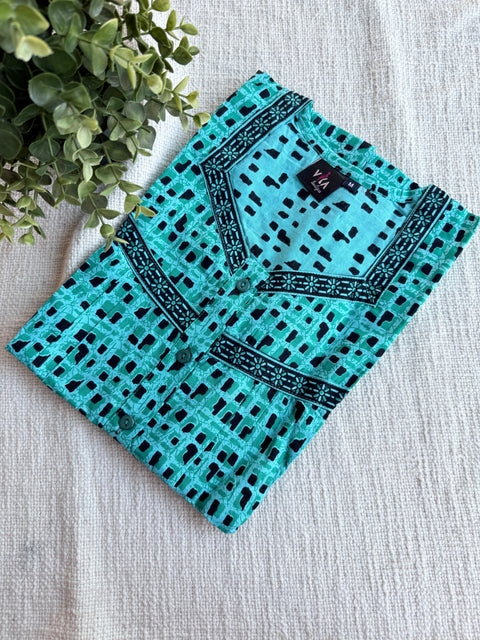 M size printed cotton nighty