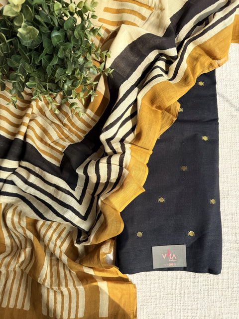 Zari weaving suit set with cotton dupatta