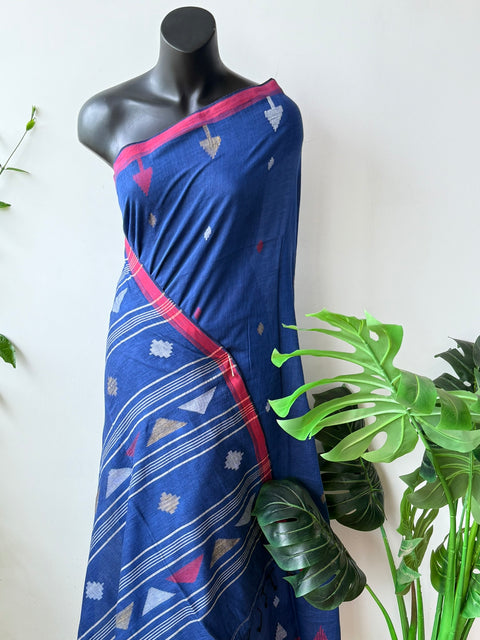 Handspun pure jamdani cotton saree