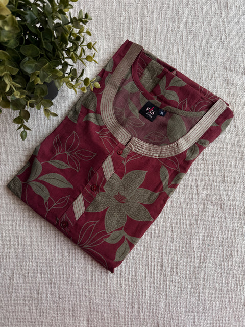 XL size printed poly viscose Nighty