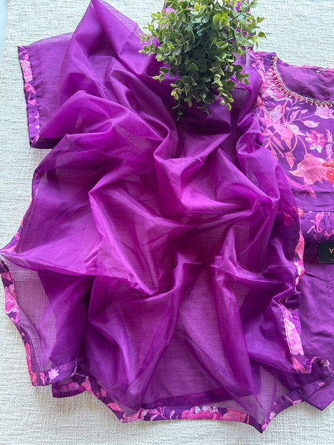 Purple organza nyra cut suit set