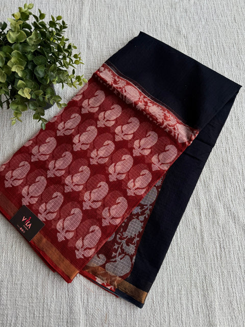 Chanderi top, Banarasi dola silk dupatta set