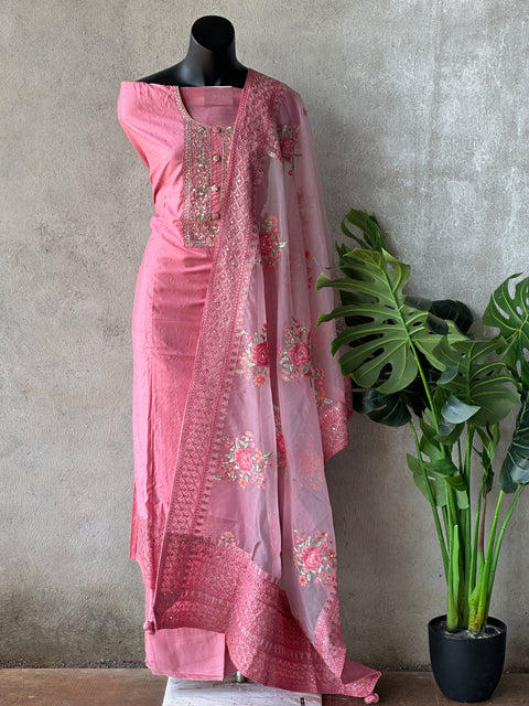 Neck Emb muslin salwar material