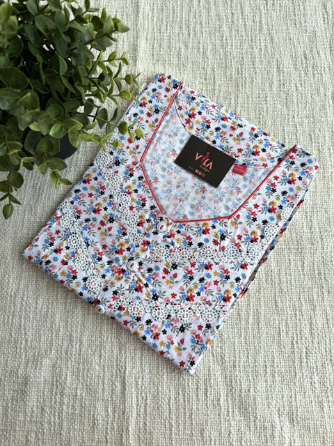 L size printed cotton nighty