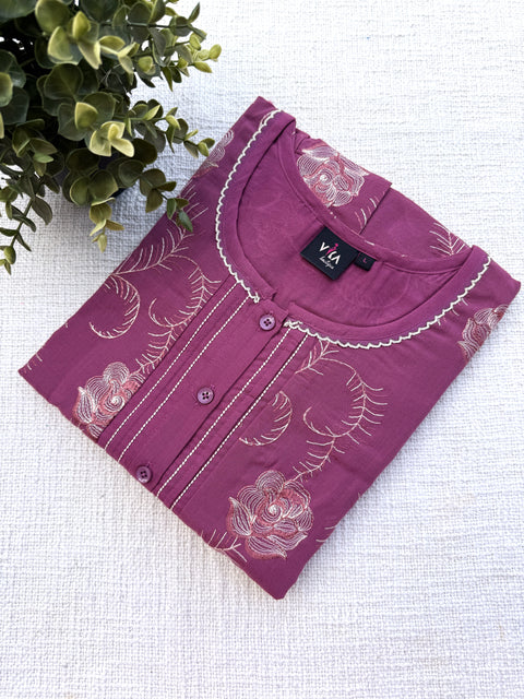 L and XL size Celebrity cotton Emb nighty