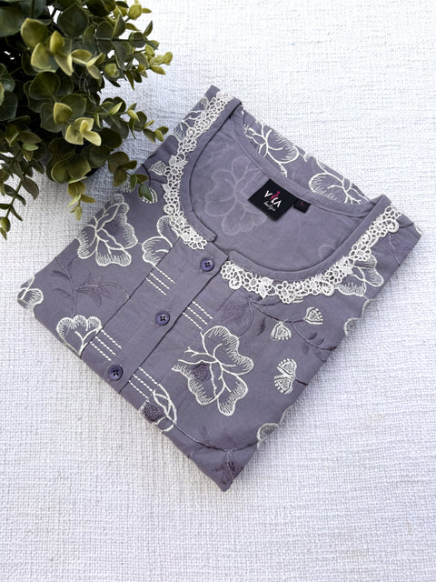 L and XL size Celebrity cotton Emb nighty