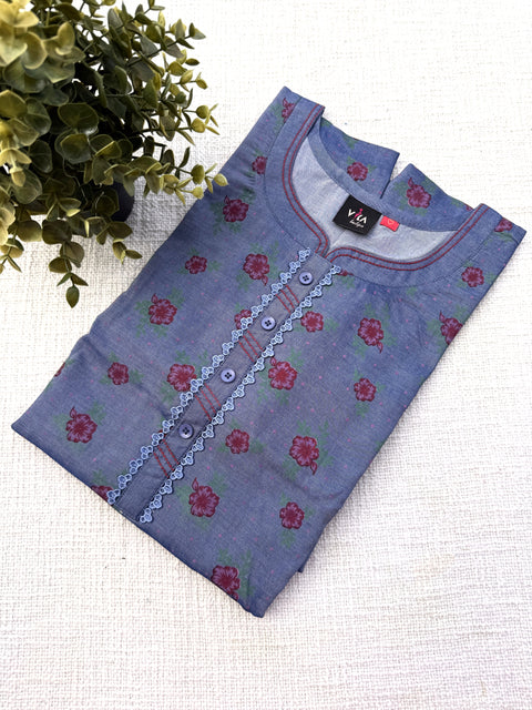 L and XL size Soft Silk denim Nighty